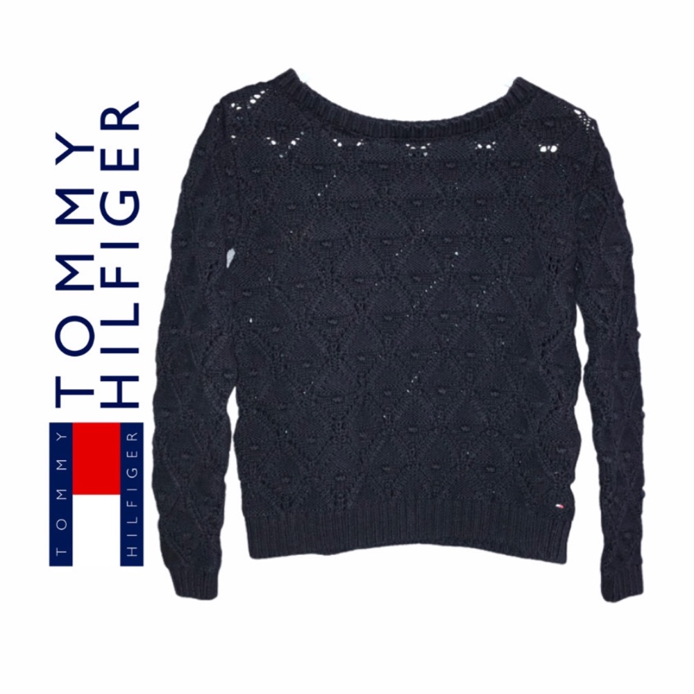Tommy Hilfiger Knit/Crochet Navy Blue Sweater